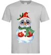 Мужская футболка Сніговик в рукавичках Серый фото
