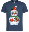 Мужская футболка Сніговик в рукавичках Темно-синий фото