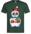 Мужская футболка Сніговик в рукавичках Темно-зеленый фото