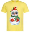 Мужская футболка Сніговик в рукавичках Лимонный фото