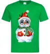 Мужская футболка Сніговик в рукавичках Зеленый фото