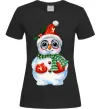 Женская футболка Сніговик в рукавичках Черный Женская футболка Сніговик в рукавичках Черный фото