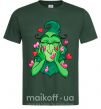 Мужская футболка Гринч в сердечках Темно-зеленый фото