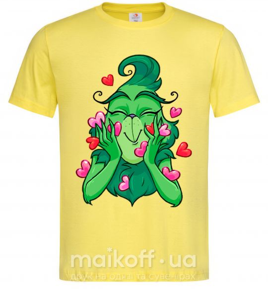 Чоловіча футболка Гринч в сердечках Лимонний фото