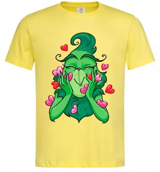 Чоловіча футболка Грінч в сердечках Лимонний фото