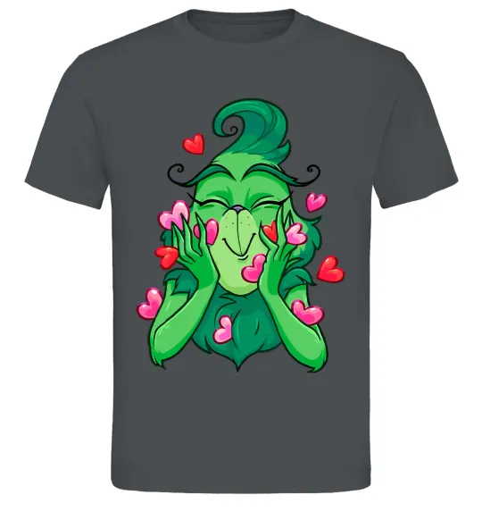 Чоловіча футболка Грінч в сердечках Графіт фото