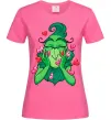 Женская футболка Грінч в сердечках Ярко-розовый фото
