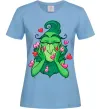Женская футболка Грінч в сердечках Голубой фото