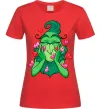 Женская футболка Грінч в сердечках Красный фото