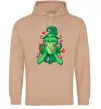 Чоловіча толстовка (худі) Грінч в сердечках Пісочний Чоловіча толстовка (худі) Грінч в сердечках Пісочний фото