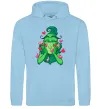 Мужская толстовка (худи) Грінч в сердечках Голубой фото