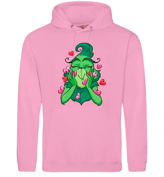 Жіноча толстовка (худі) Грінч в сердечках Рожевий фото