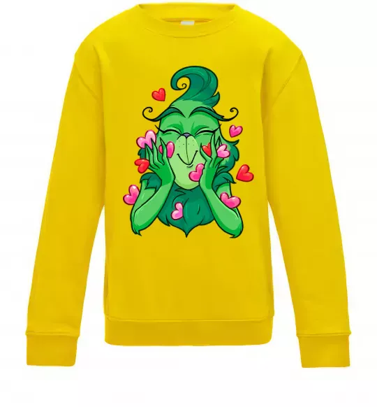Детский Свитшот Грінч в сердечках Солнечно желтый фото