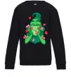 Детский Свитшот Грінч в сердечках Черный фото