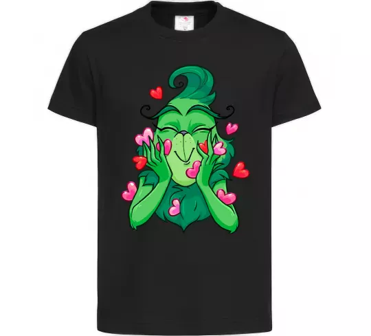 Детская футболка Грінч в сердечках Черный фото