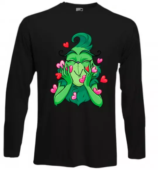 Лонгслив Грінч в сердечках Черный фото