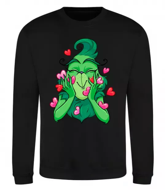 Світшот Грінч в сердечках Чорний фото