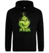 Мужская толстовка (худи) Грінч в гірлянді Черный фото