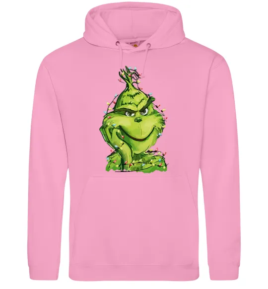 Жіноча толстовка (худі) Грінч в гірлянді Рожевий фото