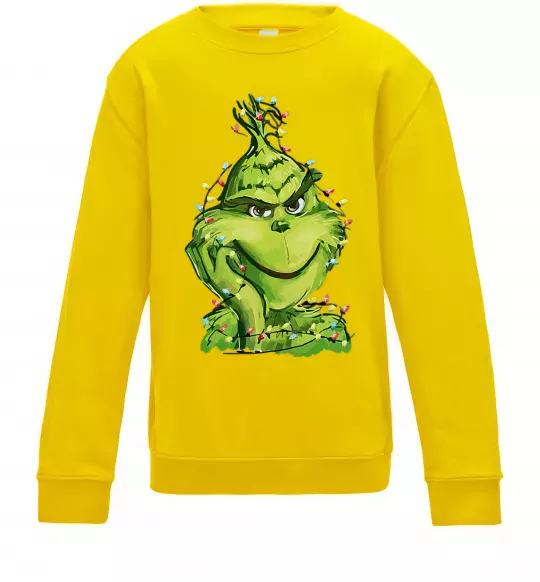 Дитячий світшот Грінч в гірлянді Сонячно жовтий фото