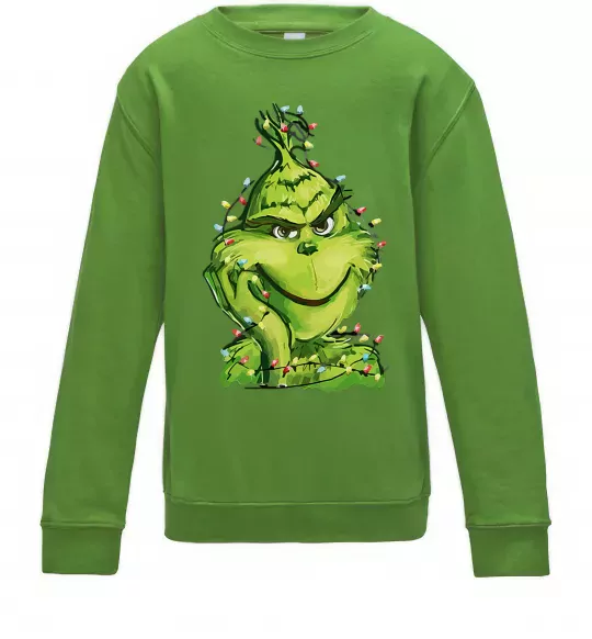 Дитячий світшот Грінч в гірлянді Лаймовий фото