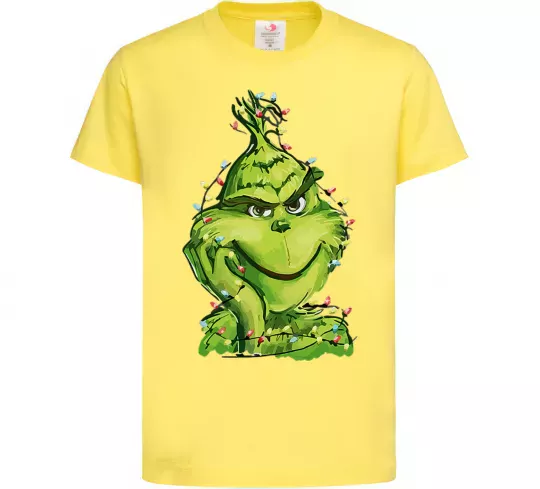 Дитяча футболка Грінч в гірлянді Лимонний фото