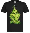 Чоловіча футболка Грінч в гірлянді Чорний фото
