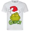 Мужская футболка Грінч в шапці діда Мороза Белый фото