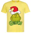 Мужская футболка Грінч в шапці діда Мороза Лимонный фото