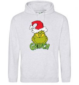Женская толстовка (худи) Грінч в шапці діда Мороза
