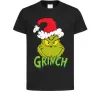 Детская футболка Грінч в шапці діда Мороза Черный Детская футболка Грінч в шапці діда Мороза Черный фото