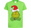 Детская футболка Грінч в шапці діда Мороза Лаймовый Детская футболка Грінч в шапці діда Мороза Лаймовый фото