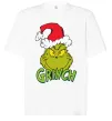 Футболка Оверсайз Грінч в шапці діда Мороза Белый фото