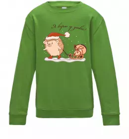 Детский Свитшот Я вірю у дива! Їжак Лаймовый фото