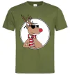 Чоловіча футболка Олень в окулярах Оливковий Чоловіча футболка Олень в окулярах Оливковий фото