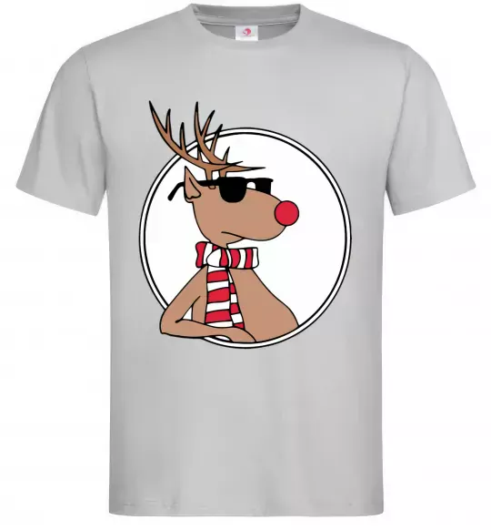 Чоловіча футболка Олень в окулярах Сірий фото