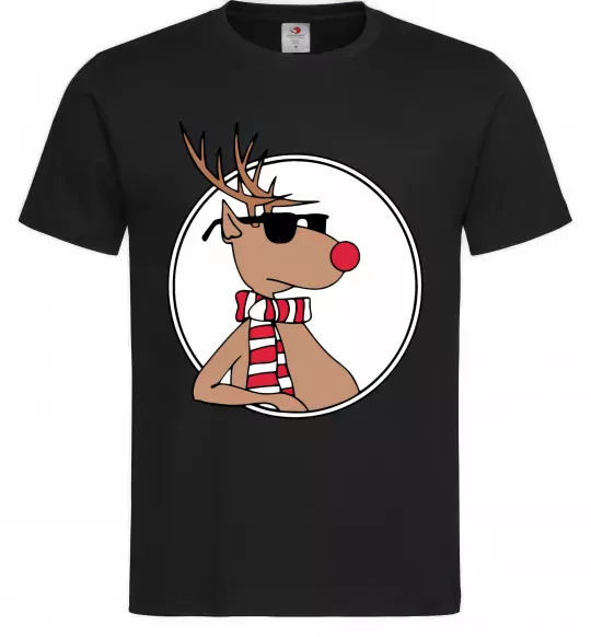 Чоловіча футболка Олень в окулярах Чорний фото