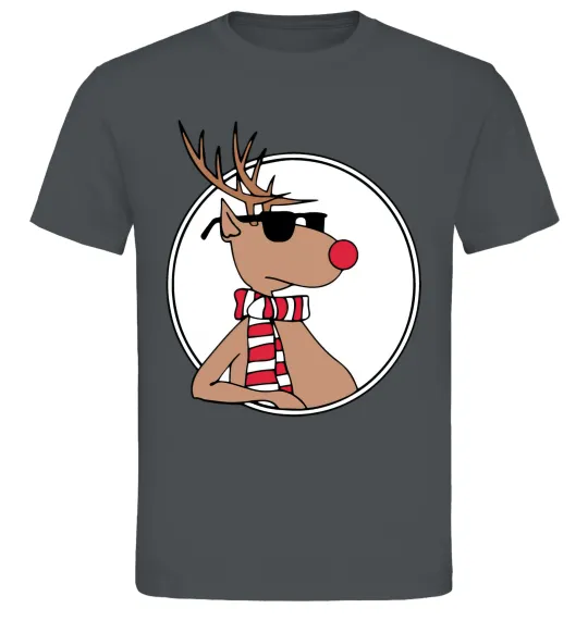 Чоловіча футболка Олень в окулярах Графіт фото