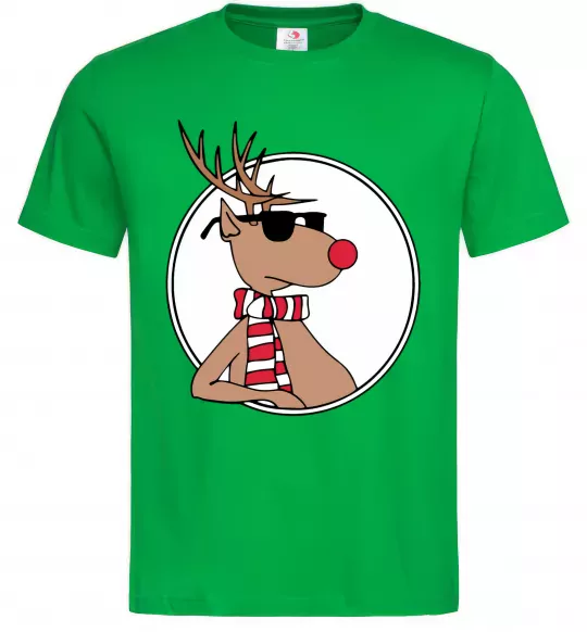 Чоловіча футболка Олень в окулярах Зелений фото