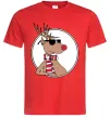 Чоловіча футболка Олень в окулярах Червоний Чоловіча футболка Олень в окулярах Червоний фото