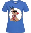 Женская футболка Олень в окулярах Ярко-синий Женская футболка Олень в окулярах Ярко-синий фото