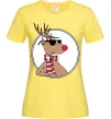 Женская футболка Олень в окулярах Лимонный Женская футболка Олень в окулярах Лимонный фото