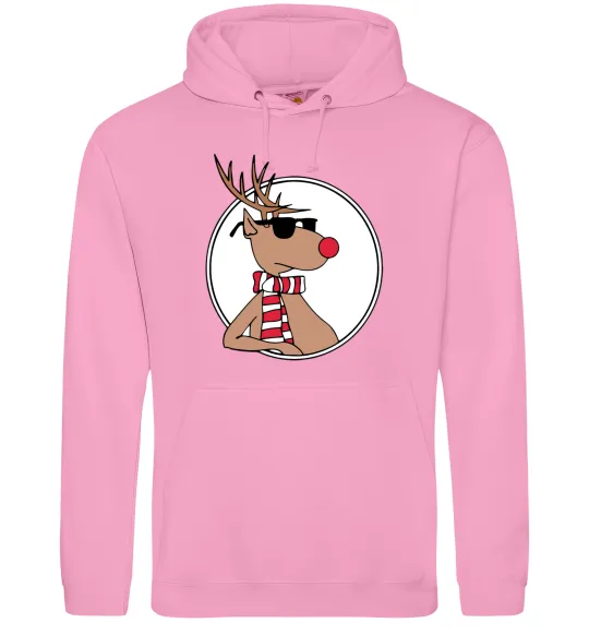 Мужская толстовка (худи) Олень в окулярах Розовый фото