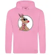 Мужская толстовка (худи) Олень в окулярах Розовый фото