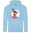Мужская толстовка (худи) Олень в окулярах Голубой фото