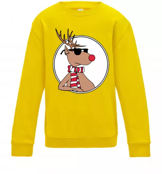 Дитячий світшот Олень в окулярах Сонячно жовтий фото