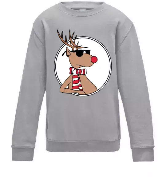 Дитячий світшот Олень в окулярах Сірий меланж фото