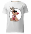 Мужская премиум футболка Олень в окулярах Белый фото