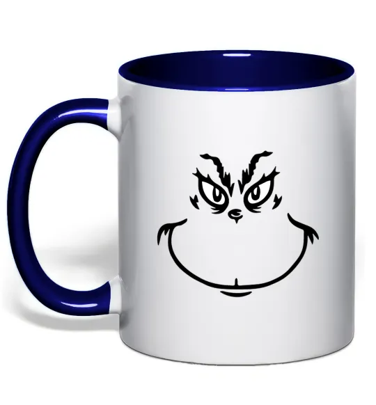 Чашка з кольоровою ручкою Грінч посміхається Глибокий темно-синій фото