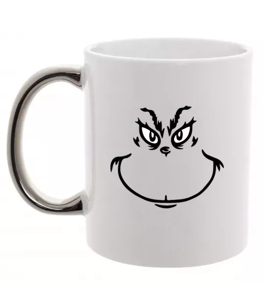 Чашка з кольоровою ручкою Грінч посміхається Срібло фото